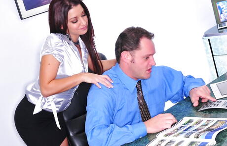 Deluxe latina milf Ann Marie Rios in hot underwear rammed after hot blowjob in office