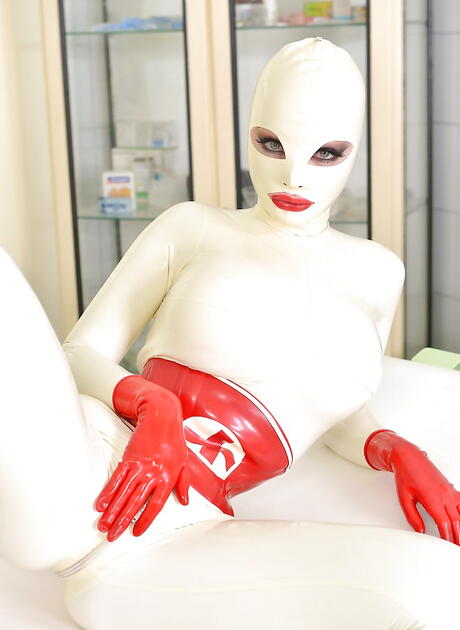 Curious british milf Latex Lucy in uniform in bdsm action 